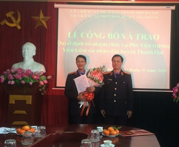 Lễ công bố và trao Quyết định bổ nhiệm chức vụ Phó Viện trưởng Viện KSND...