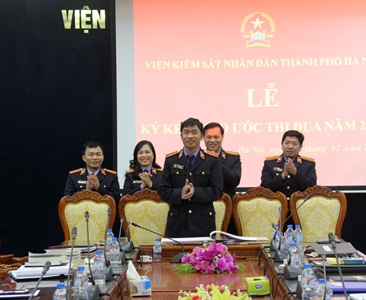 Hội nghị Giao ban trực tuyến hai cấp Viện KSND thành phố  và Lễ ký kết giao...