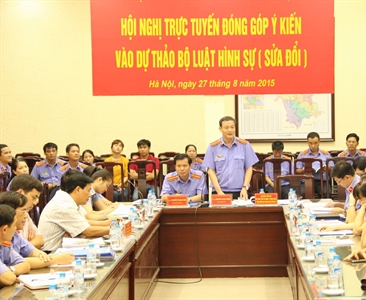 Viện KSND thành phố Hà Nội tổ chức Hội nghị trực tuyến đóng góp ý kiến vào...