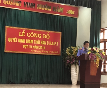 Công bố Quyết định giảm thời hạn chấp hành án phạt tù đợt 02/9/2018 cho phạm...