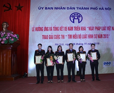 Kết quả tham gia cuộc thi “Tìm hiểu Bộ luật hình sự năm 2015” do UBND Thành...