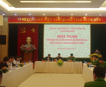 Liên ngành Công an - Viện kiểm sát - Toà án nhân dân quận Hoàn Kiếm tổ chức...