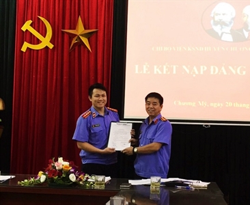 Lễ kết nạp Đảng viên của Chi bộ Viện KSND huyện Chương Mỹ