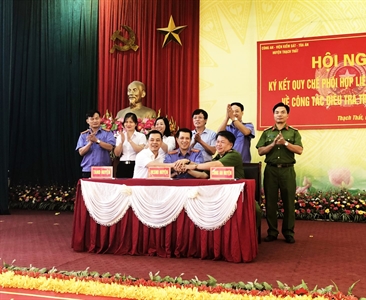 Liên ngành Công an - Viện kiểm sát - Toà án nhân dân huyện Thạch Thất tổ...