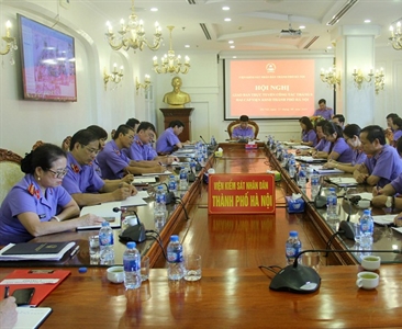 Hội nghị giao ban trực tuyến hai cấp Viện KSND thành phố Hà Nội tháng 8 năm 2019