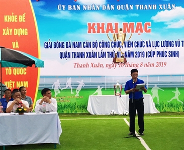 Viện KSND quận Thanh Xuân tham gia Giải bóng đá nam cán bộ công chức, viên...