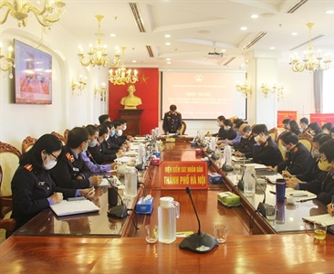 Hội nghị giao ban trực tuyến hai cấp Viện KSND thành phố Hà Nội tháng 3/2020...