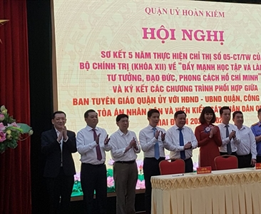 Viện KSND quận Hoàn Kiếm ký kết Chương trình phối hợp với Ban tuyên giáo...