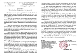 VKSND tối cao thông báo về việc điều động, bổ nhiệm chức vụ lãnh đạo,...