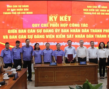 Lễ ký kết Quy chế phối hợp công tác giữa Ban Cán sự đảng UBND Thành phố Hồ...