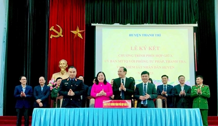 Viện KSND huyện Thanh Trì kí kết chương trình phối hợp công tác năm...