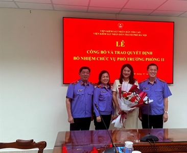 Lễ công bố và trao Quyết định bổ nhiệm chức vụ Phó Trưởng phòng 11 Viện KSND...