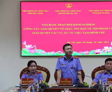 Giao lưu, trao đổi kinh nghiệm giữa các đơn vị VKSND thành phố Hà Nội, VKSND...