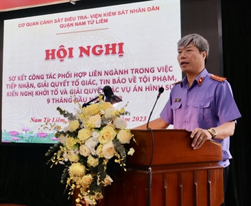 Viện KSND quận Nam Từ Liêm phối hợp tổ chức Hội nghị sơ kết công tác phối...