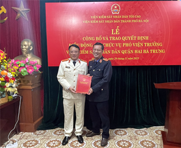 Công bố và trao Quyết định điều động giữ chức vụ Phó Viện trưởng Viện KSND...