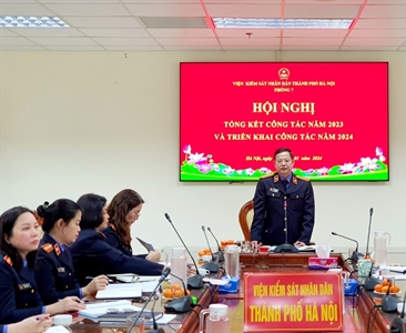 Phòng 7 Viện KSND thành phố Hà Nội tổ chức Hội nghị triển khai công tác năm 2024