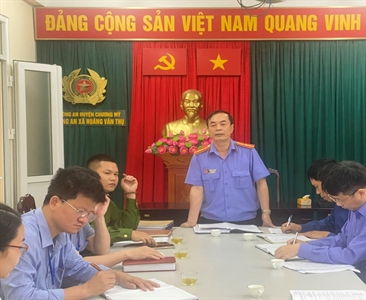 Viện KSND huyện Chương Mỹ tiến hành trực tiếp kiểm sát Công tác thi hành án...