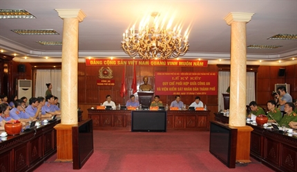 Lễ ký quy chế phối hợp giữa Công an và Viện kiểm sát nhân dân thành phố...