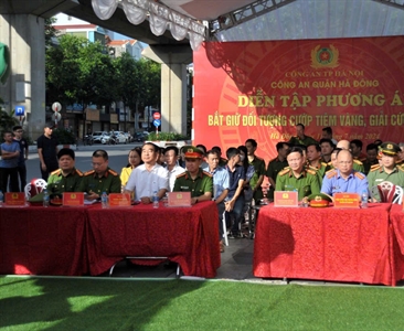 Viện KSND quận Hà Đông tham gia cùng với Công an quận Hà Đông diễn tập thực...