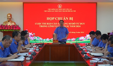 Viện KSND thành phố Hà Nội họp chuẩn bị tổ chức cuộc thi “Báo cáo án...