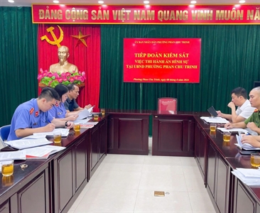 Kiểm sát trực tiếp công tác thi hành án hình sự tại UBND các phường trên địa...