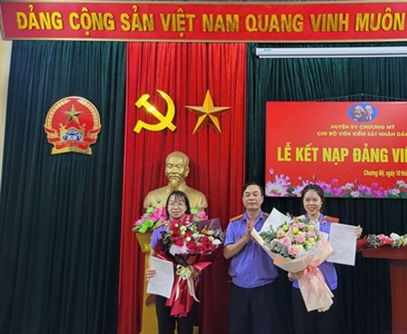 Chi bộ Viện KSND huyện Chương Mỹ tổ chức Lễ kết nạp đảng viên mới