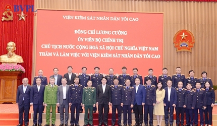 Chủ tịch nước Lương Cường thăm, làm việc với VKSND tối cao