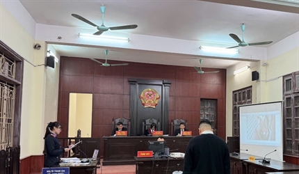 Viện KSND huyện Sóc Sơn công bố chứng cứ bằng hình ảnh tại phiên...