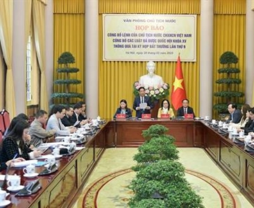 Công bố Lệnh của Chủ tịch nước đối với 3 Luật được Quốc hội khóa XV thông...