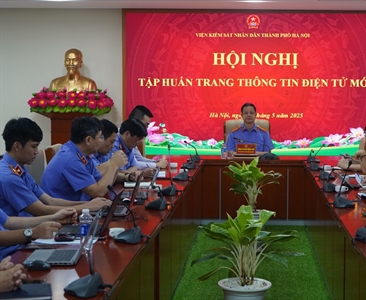 Viện KSND thành phố Hà Nội tổ chức Hội nghị tập huấn trang thông tin điện tử mới