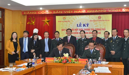 Lễ ký quy chế phối hợp giữa Thanh tra Chính phủ với Viện kiểm sát nhân...