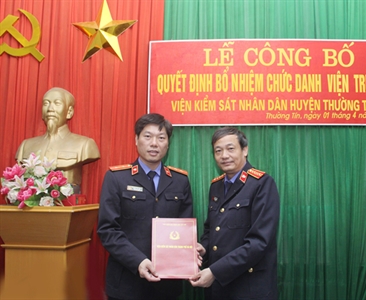 Lễ công bố quyết định bổ nhiệm chức danh Viện Trưởng Viện KSND huyện Thường Tín