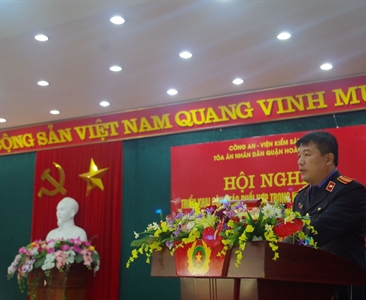 VIỆN KIỂM SÁT NHÂN DÂN QUẬN HOÀN KIẾM TỔ CHỨC HỘI NGHỊ  PHỐI HỢP TRONG CÔNG...