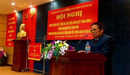 Đảng bộ Viện KSND TP Hà Nội học Nghị quyết TW4 (khóa XII) và Chuyên đề...